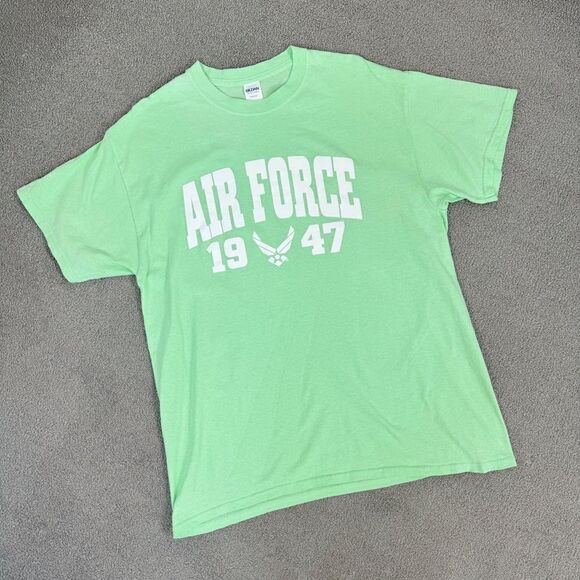 US Air Force Graphic Print Tee Shirt Mint Green Large Short Sleeve Unisex - Picture 1 of 6